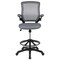 Emma and Oliver Mid-Back Mesh Ergonomic Drafting Chair with Foot Ring and Flip-Up Arms